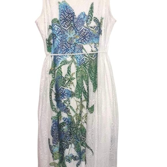 Catherine‘s women size 1X open knit overlay maxi sleeveless jeweled belt dress ￼ - Picture 4 of 11